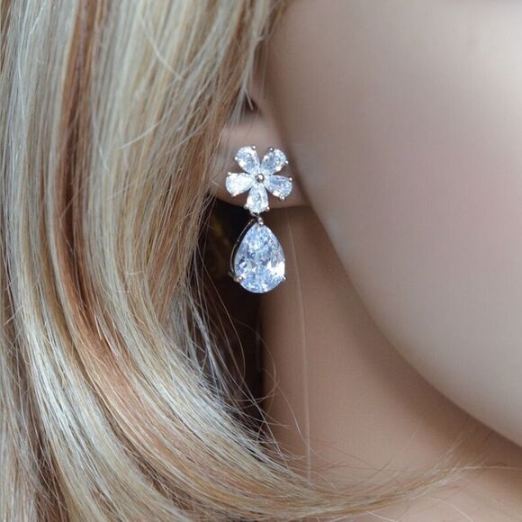 Flower earrings M944 - Picture 1 of 4
